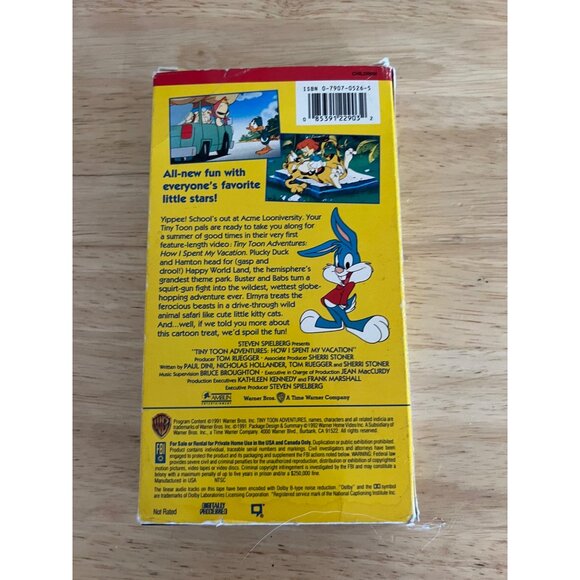 Tiny Toon Adventures "How I Spent My Vacation" VHS Vintage Flim1992 Movie - Picture 4 of 4